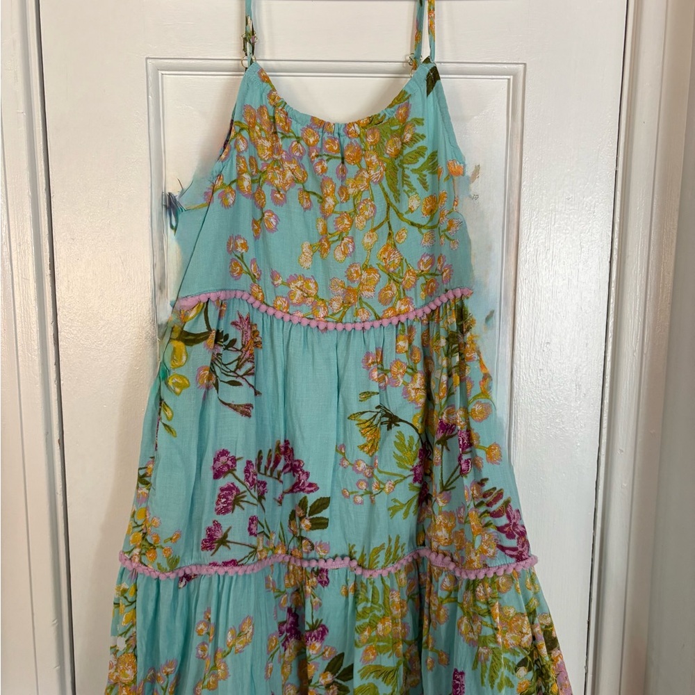 Vineyard Vines Kids Dress in Blue and Orange Floral